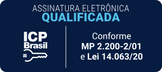 Selo de assinatura eletrônica qualificada ICP-Brasil, conforme MP 2.200-2/2001 e Lei 14.063/2020